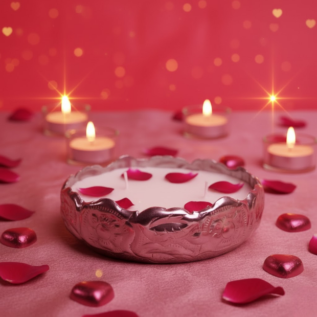 Chandi Urli Candle – Silver Urli Candle for Festive Decor | Artecasa