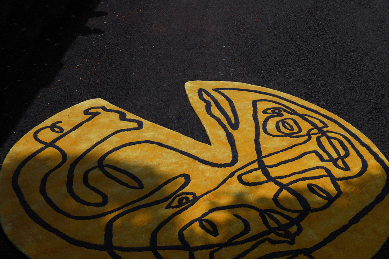 Happy Home Yellow Wool Viscose 6x6 feet Irregular Rug - I MEAN DESIGN