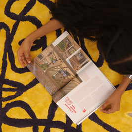 Happy Home Yellow Wool Viscose 6x6 feet Irregular Rug - I MEAN DESIGN