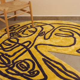 Happy Home Yellow Wool Viscose 6x6 feet Irregular Rug - I MEAN DESIGN
