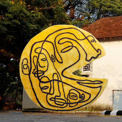 Happy Home Yellow Wool Viscose 6x6 feet Irregular Rug - I MEAN DESIGN