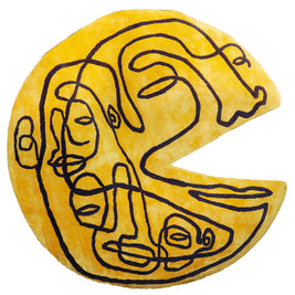 Happy Home Yellow Wool Viscose 6x6 feet Irregular Rug - I MEAN DESIGN