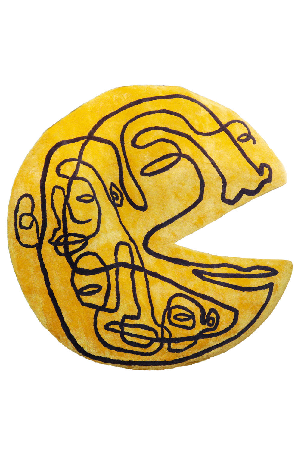 Happy Home Yellow Wool Viscose 6x6 feet Irregular Rug - I MEAN DESIGN