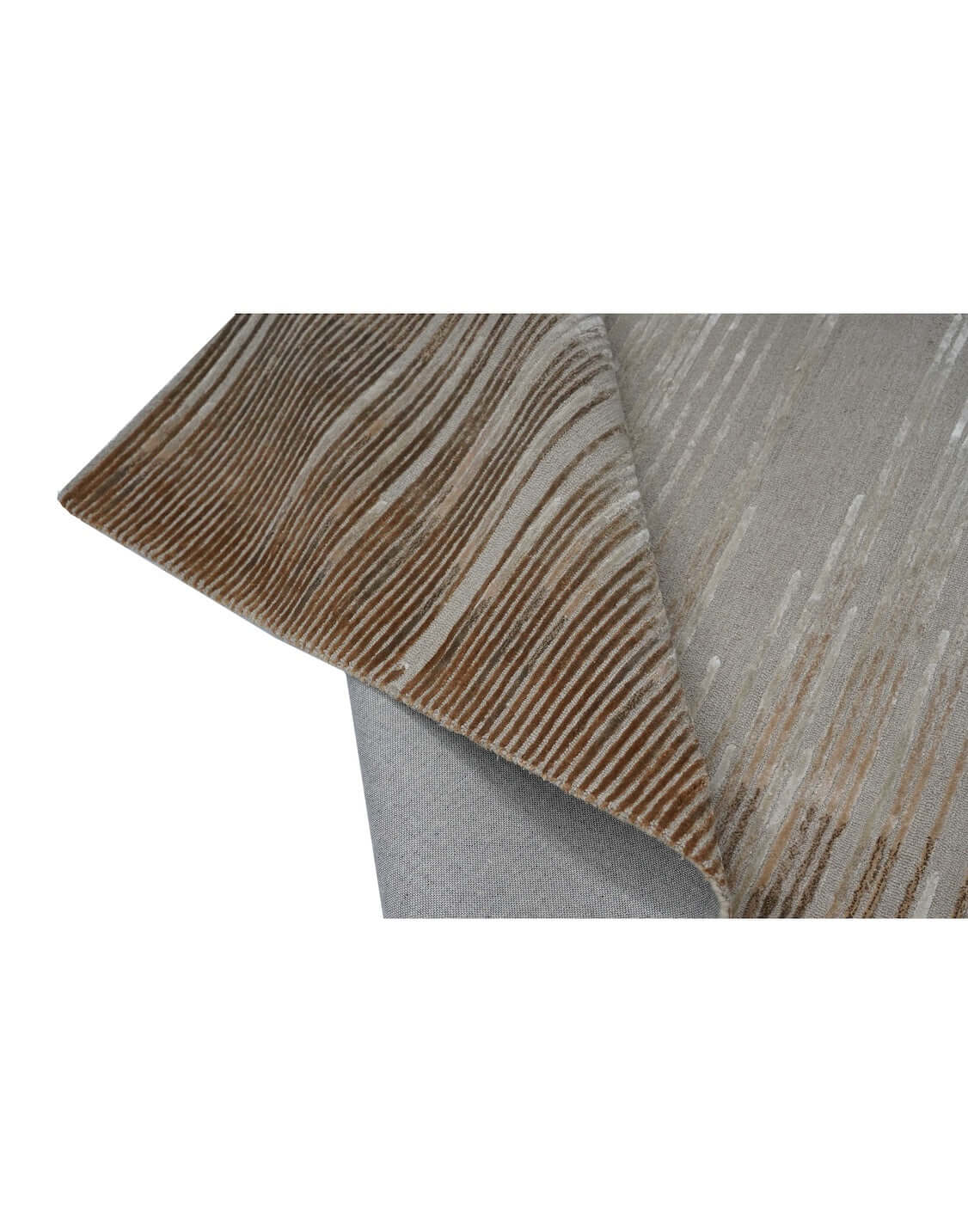 H O R I Z O N luxury modern rug by Cherom, featuring a calming gradient pattern in beige and brown.