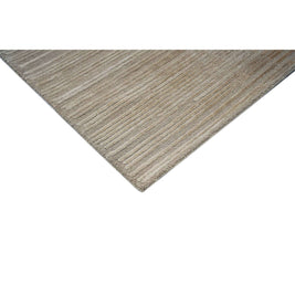 H O R I Z O N luxury modern rug by Cherom, featuring delicate linear pattern and gradient from beige to earthy brown.