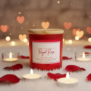 Velvet Ember Candle – Luxury Red Glass Candle | Artecasa - https://artecasa.in/