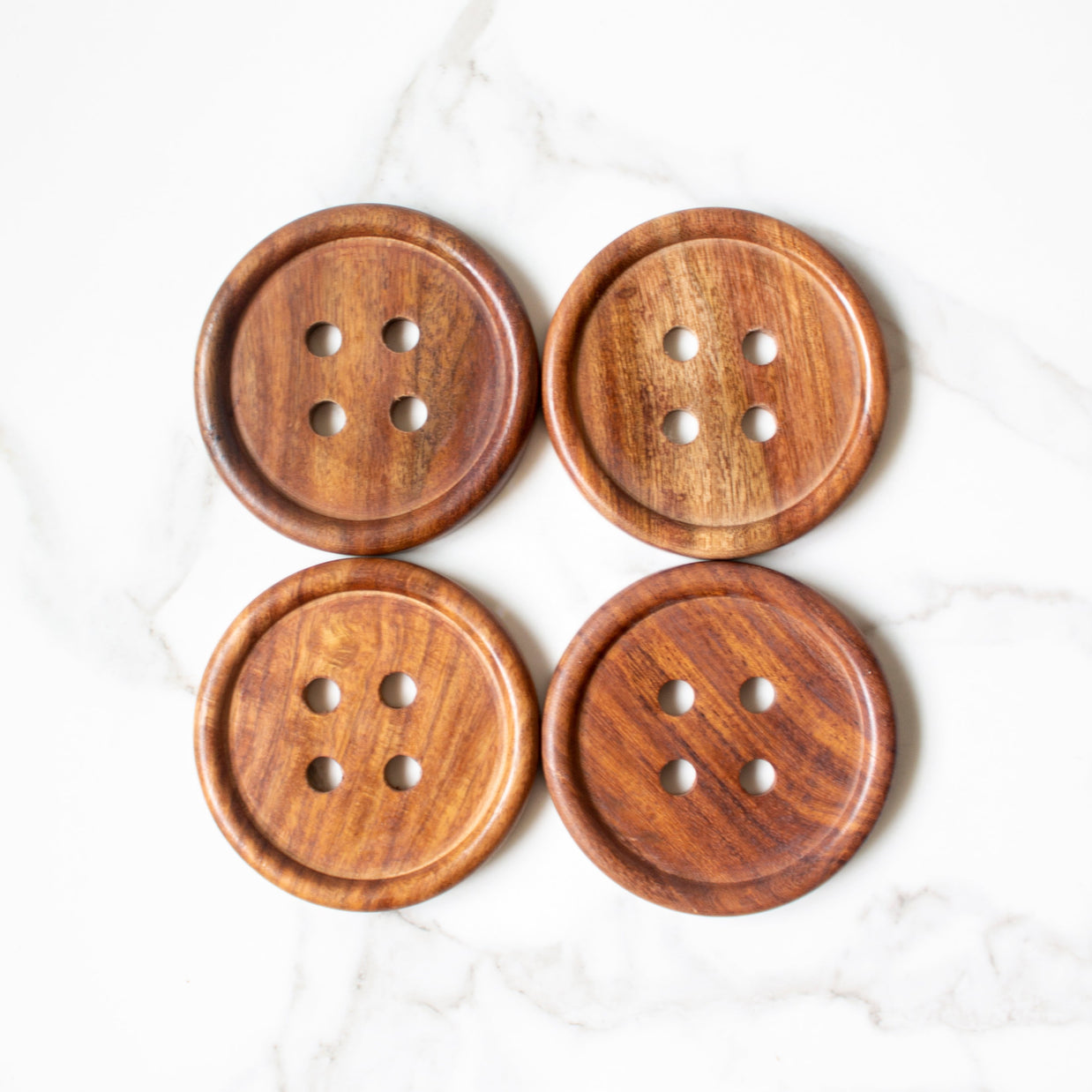 Button Coasters (Set of 4)