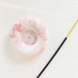 Mauve Marbling Incense Holder