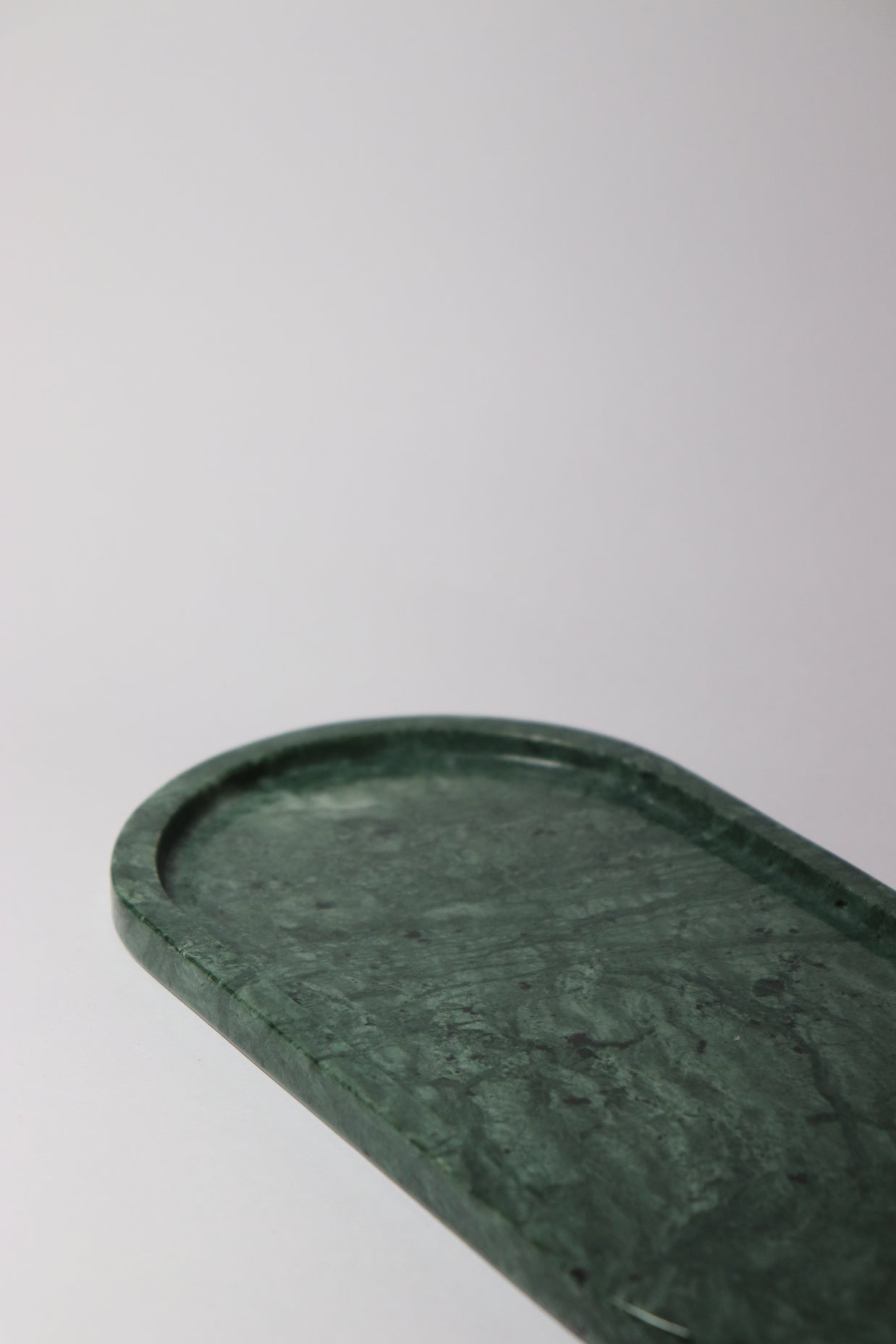 Green Marble Oval Tray | Handcrafted Stone Vanity & Serving Tray