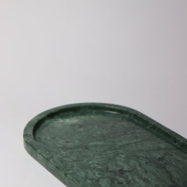 Green Marble Oval Tray | Handcrafted Stone Vanity & Serving Tray