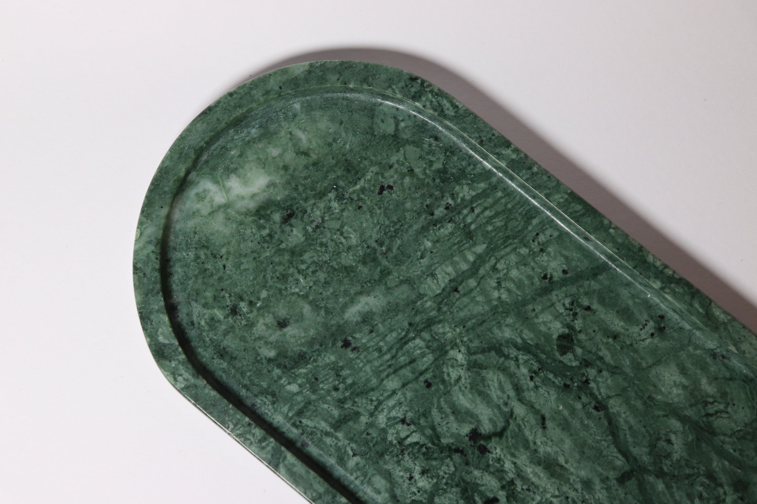 Green Marble Oval Tray | Handcrafted Stone Vanity & Serving Tray
