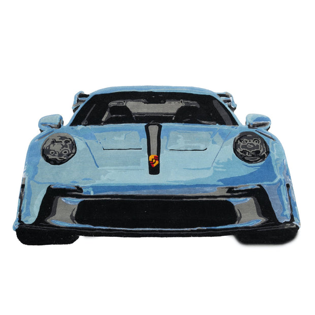 Gt Drift Blue & Black NZ Wool 5.4x3.4 feet Irregular Rug - I MEAN DESIGN