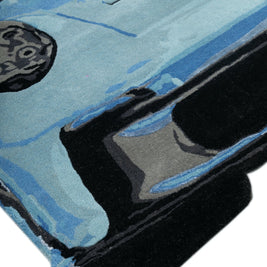 Gt Drift Blue & Black NZ Wool 5.4x3.4 feet Irregular Rug - I MEAN DESIGN