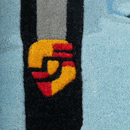 Gt Drift Blue & Black NZ Wool 5.4x3.4 feet Irregular Rug - I MEAN DESIGN