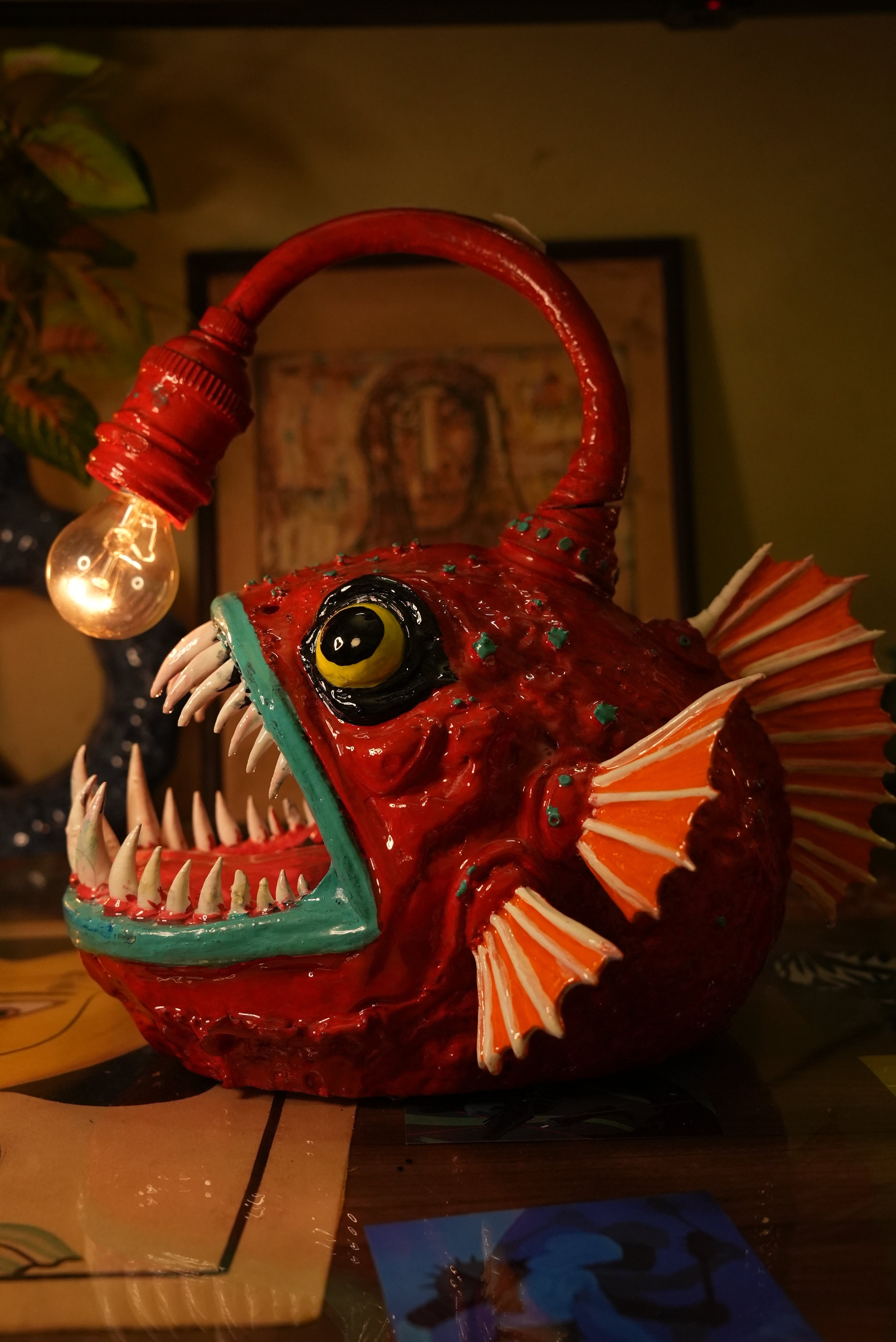 Angler Lamp — Ember Red