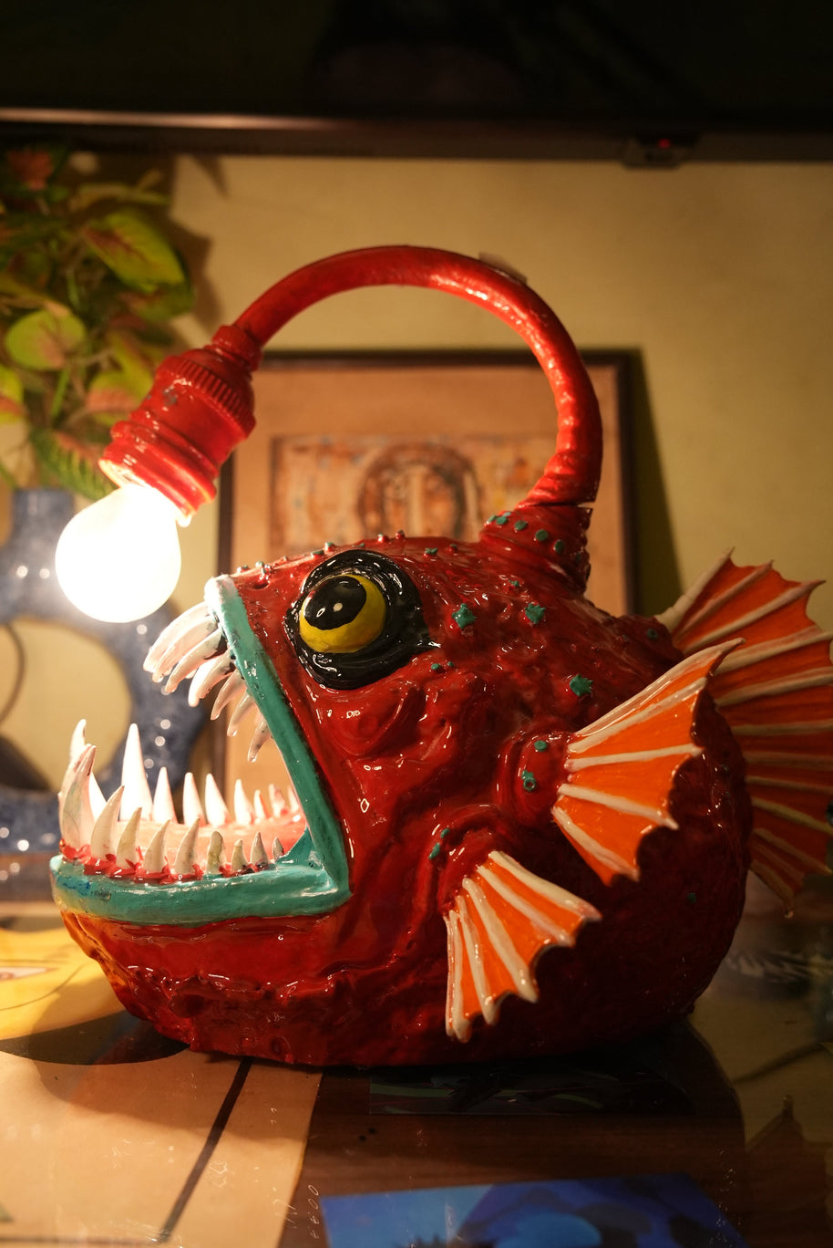 Angler Lamp — Ember Red