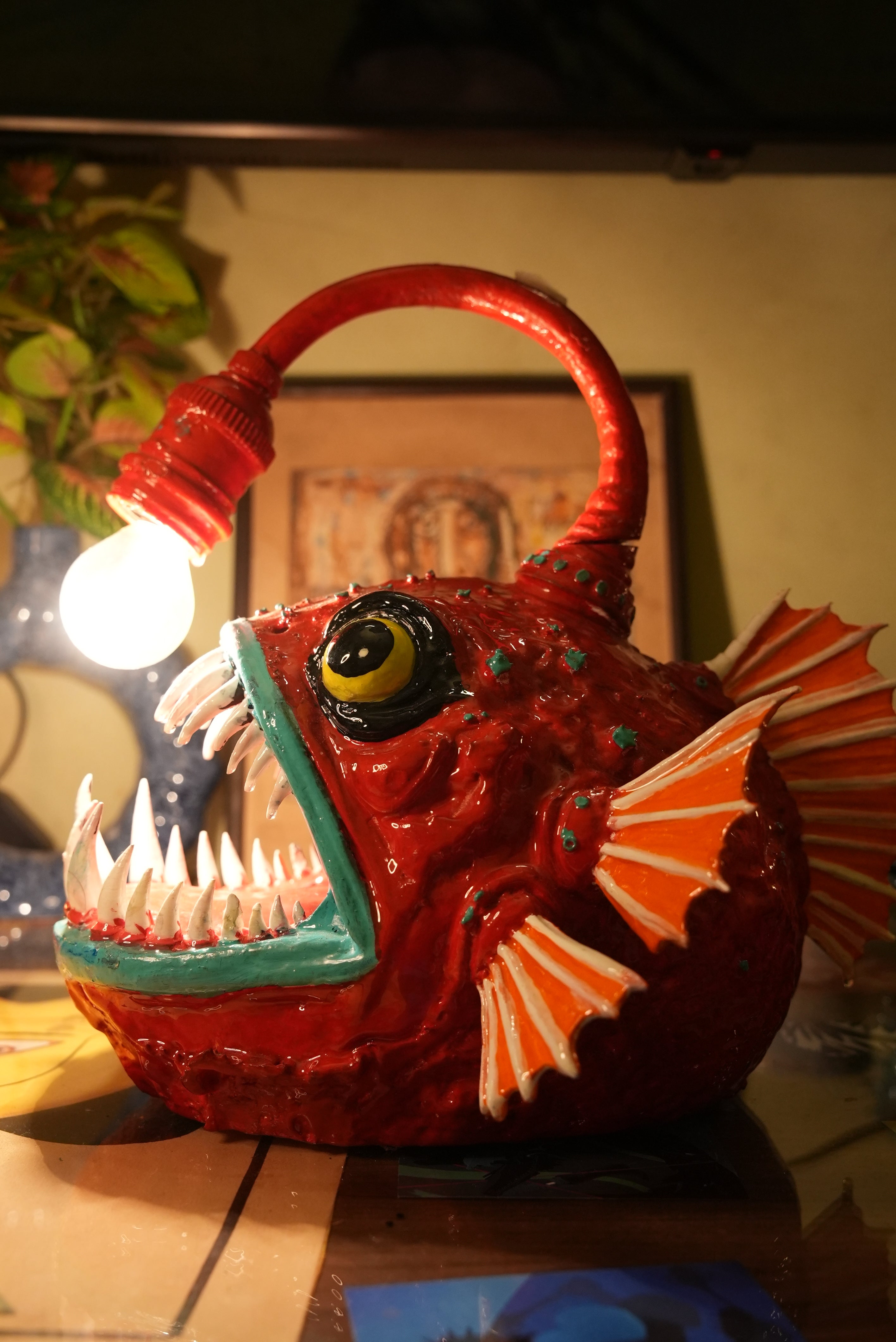 Angler Lamp — Ember Red