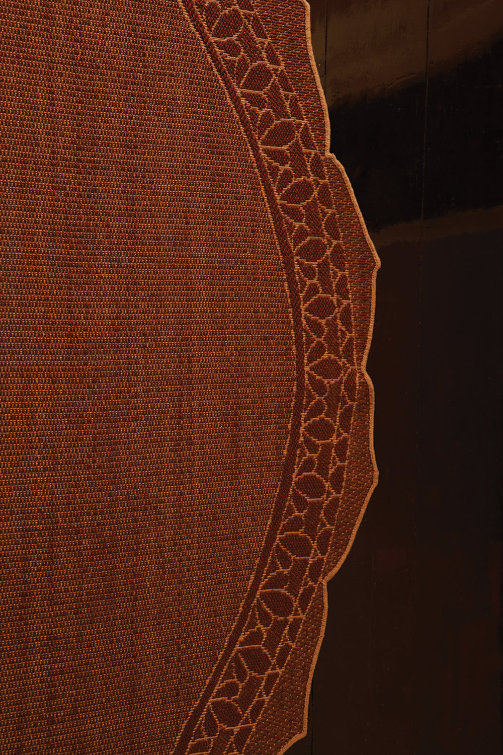 Kavadam   Maroon & Gold Sisal 5x8 feet Rectangle Rug - I MEAN DESIGN