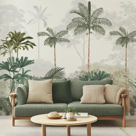 Kovalam Tropical Wallpaper for Rooms, Green, Customised