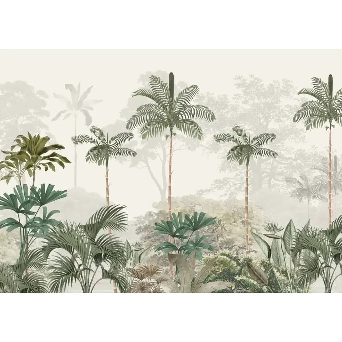 Kovalam Tropical Wallpaper for Rooms, Green, Customised