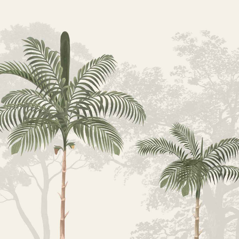 Kovalam Tropical Wallpaper for Rooms, Green, Customised