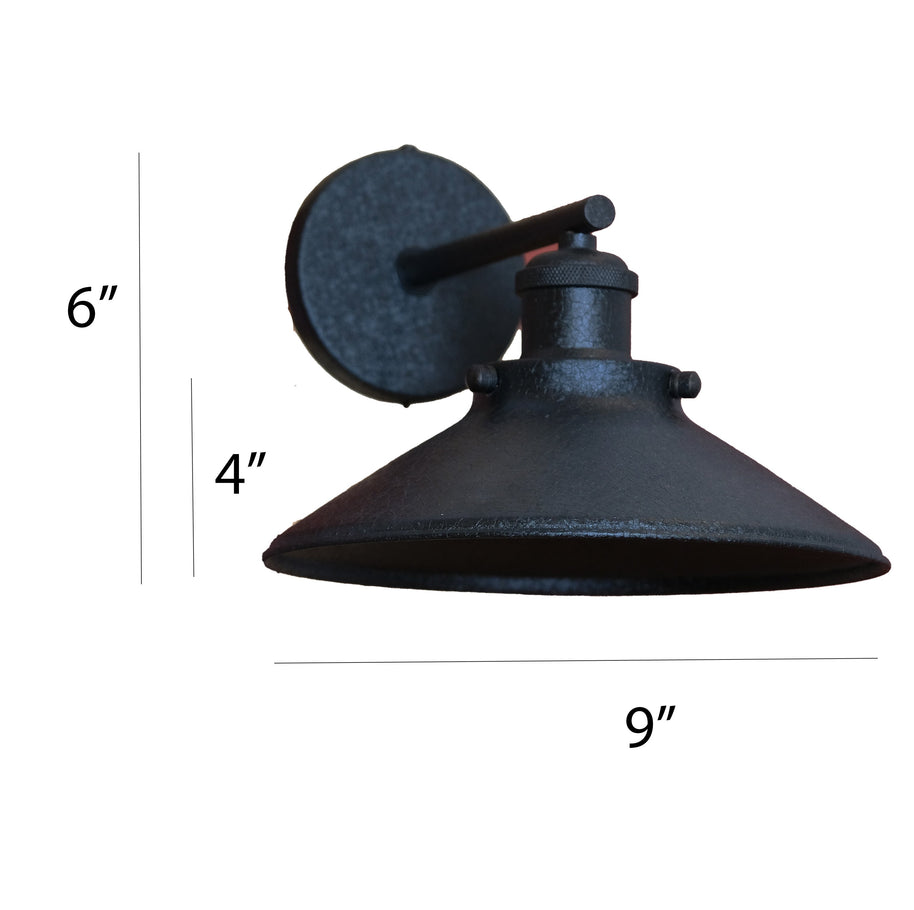 leather wall sconce metal shade