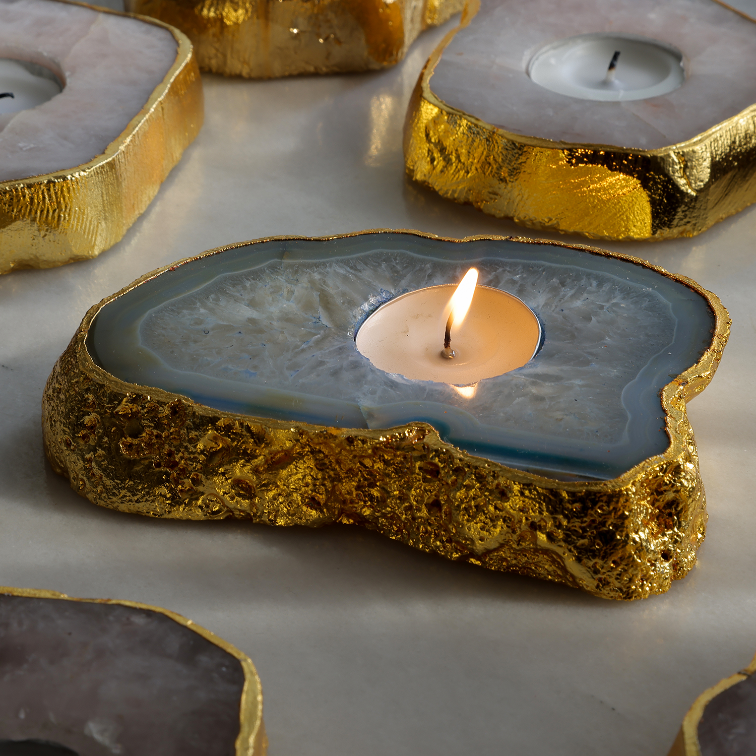 Semi Precious Tea Light Holder