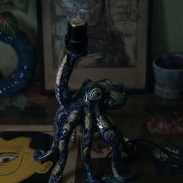 Pattachitra Octopus Lamp — Abyssal Blue
