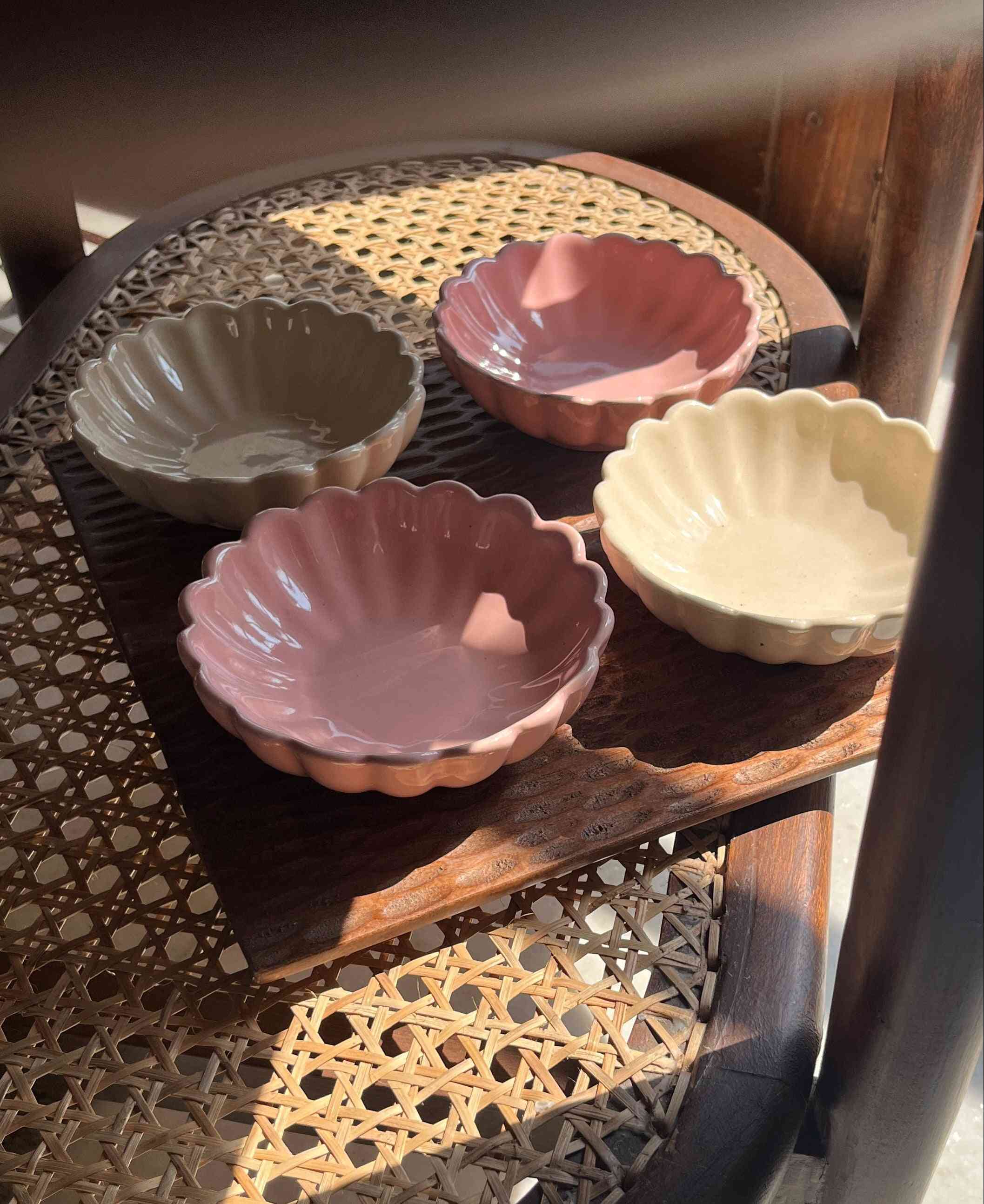 Wooden tray and ceramic bowl set designed for entertaining and gifting.