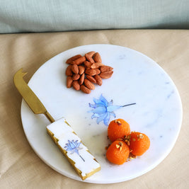 Lotus Bloom Marble Platter