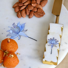 Lotus Bloom Marble Platter