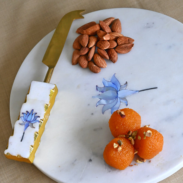 Lotus Bloom Marble Platter