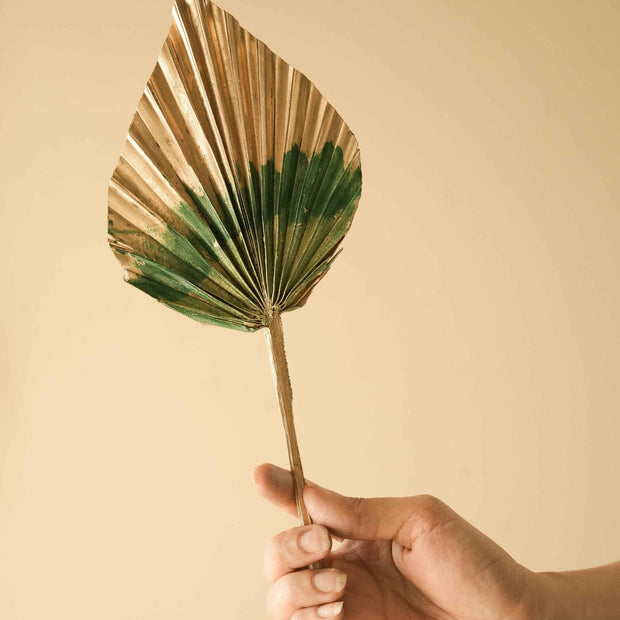 Golden Green Dual tone palm leaves