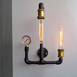 Machine Age Industrial 2-Light Wall Sconce - The Black Steel