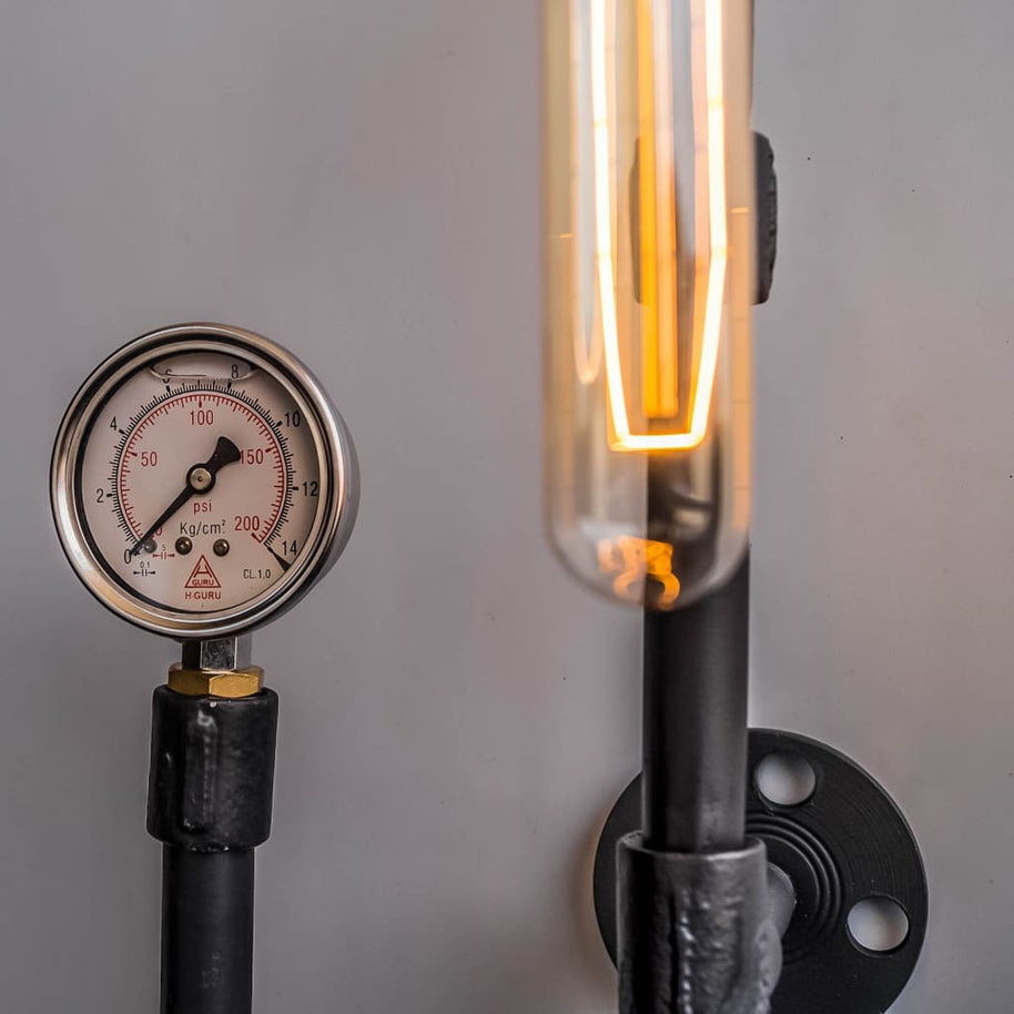 Machine Age Industrial 2-Light Wall Sconce - The Black Steel