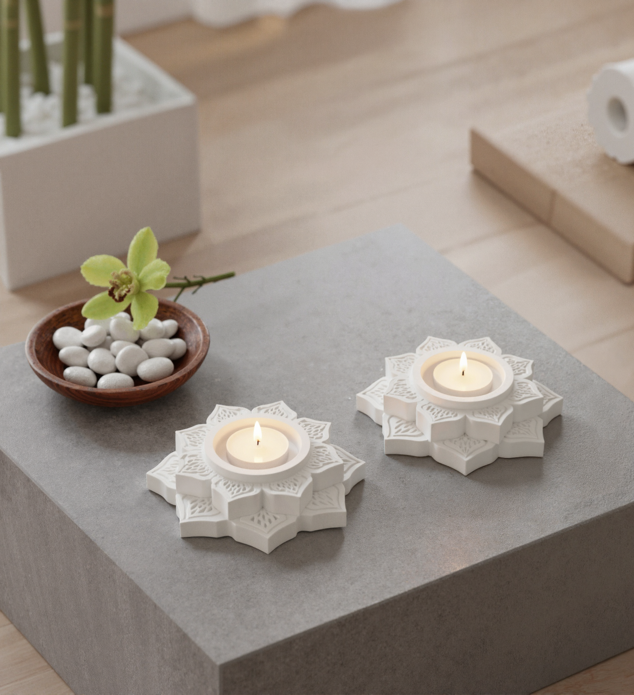 Mandala tea light candle holders