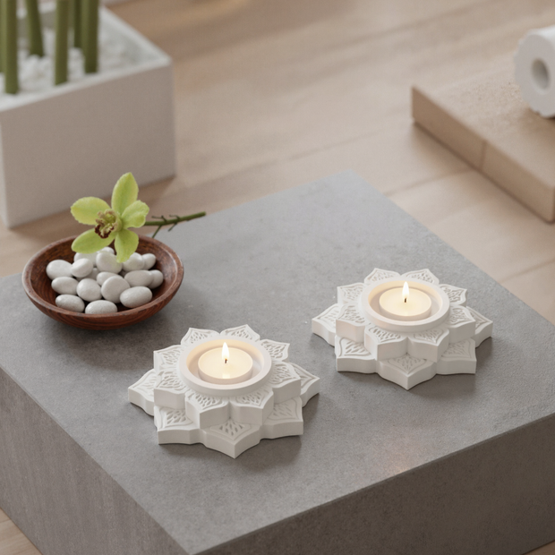 Mandala tea light candle holders