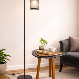  black metal mesh floor lamp