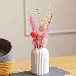 Mini Snow White vase with Aroma Mist dried flower bunch for aesthetic home decor by ArteCasa