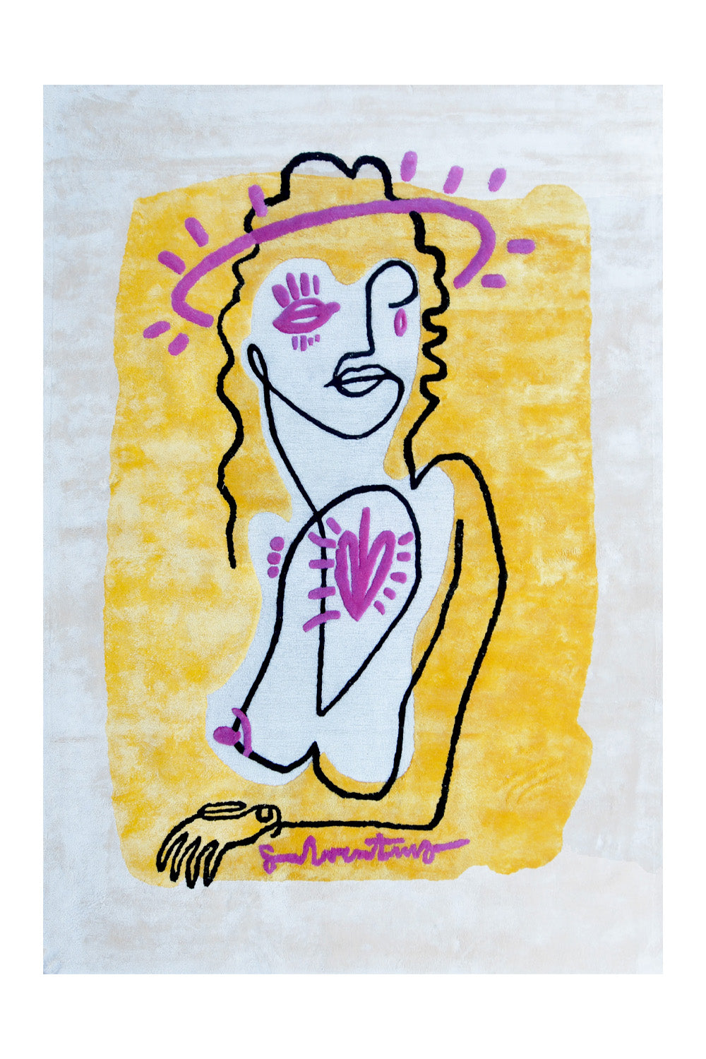 Mono Madonna Multicolour Wool Viscose 6x8 feet Rectangle Rug - I MEAN DESIGN