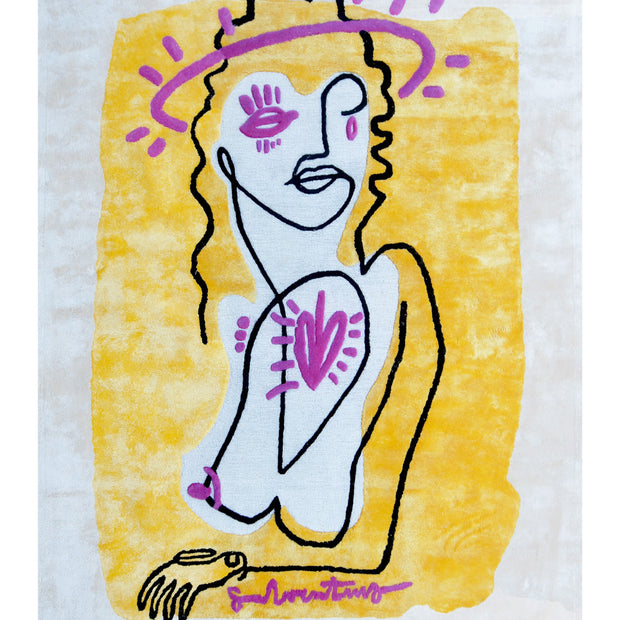 Mono Madonna Multicolour Wool Viscose 6x8 feet Rectangle Rug - I MEAN DESIGN