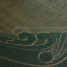 Nettipattam Green & Gold Sisal 6x9 feet Rectangle Rug - I MEAN DESIGN