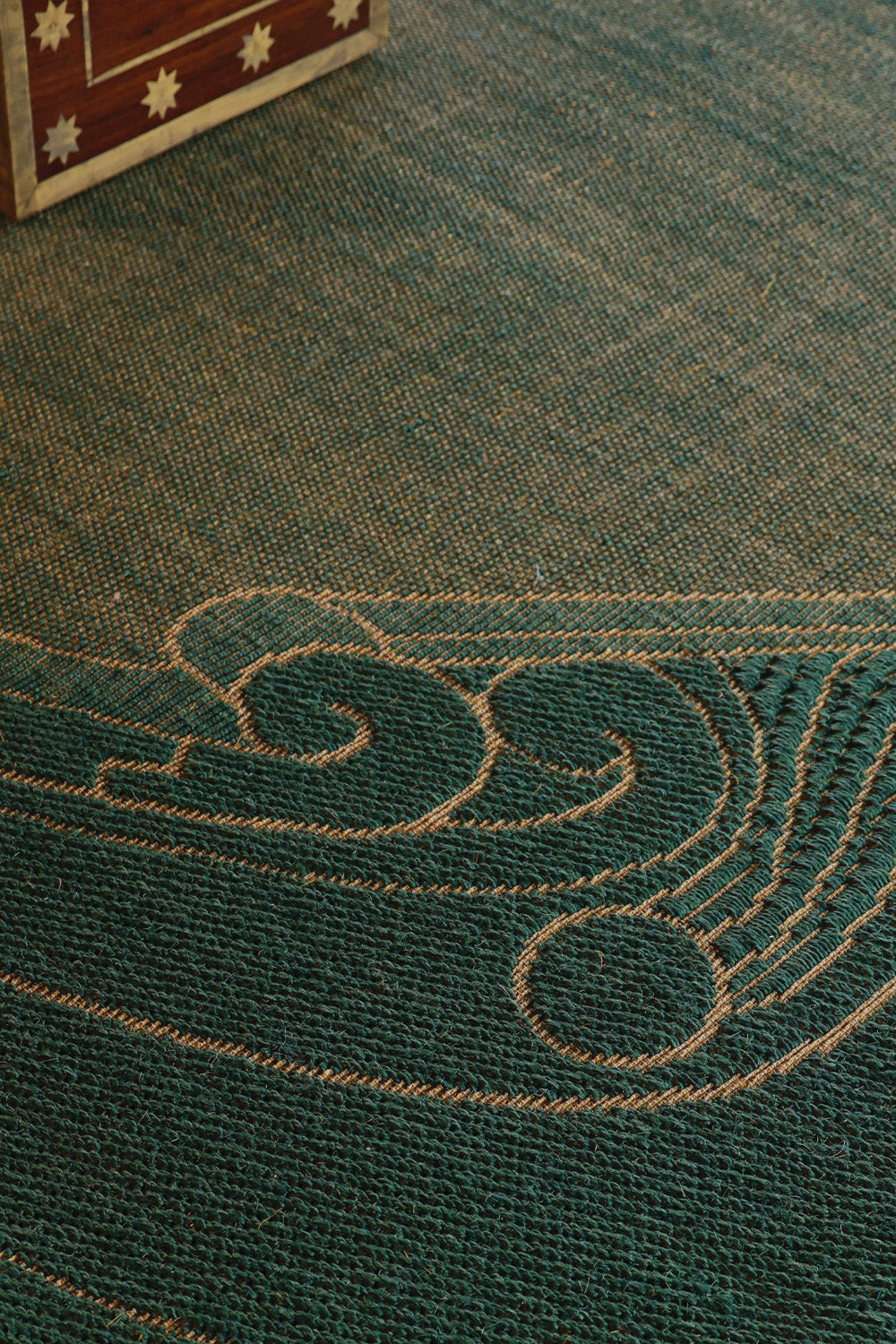 Nettipattam Green & Gold Sisal 6x9 feet Rectangle Rug - I MEAN DESIGN