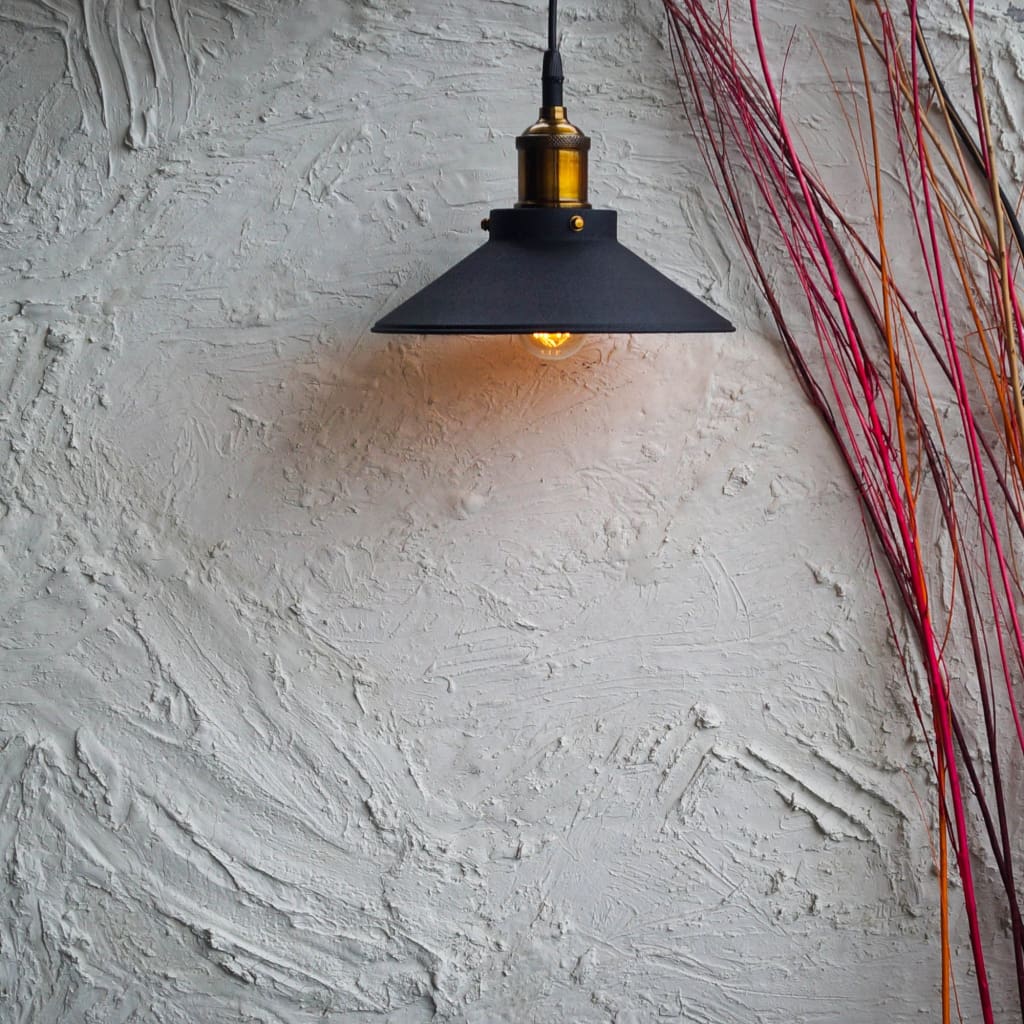 Nordic Conical Midnight Gold Industrial Ceiling Pendant Light - The Black Steel