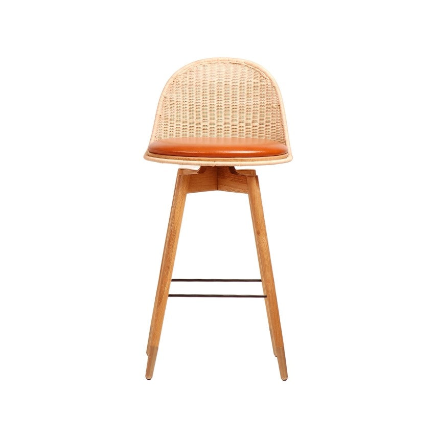 Oka Rattan Swivel Bar Stool