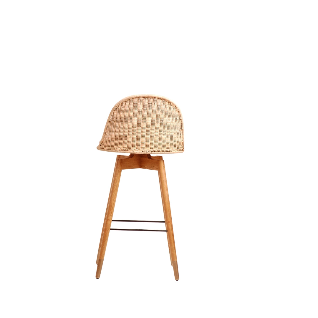 Oka Rattan Swivel Bar Stool