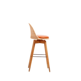 Oka Rattan Swivel Bar Stool