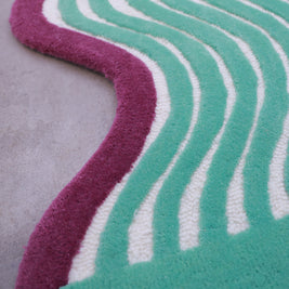 Onda Multicolour Wool 5.5x5.5 feet Irregular Rug - I MEAN DESIGN