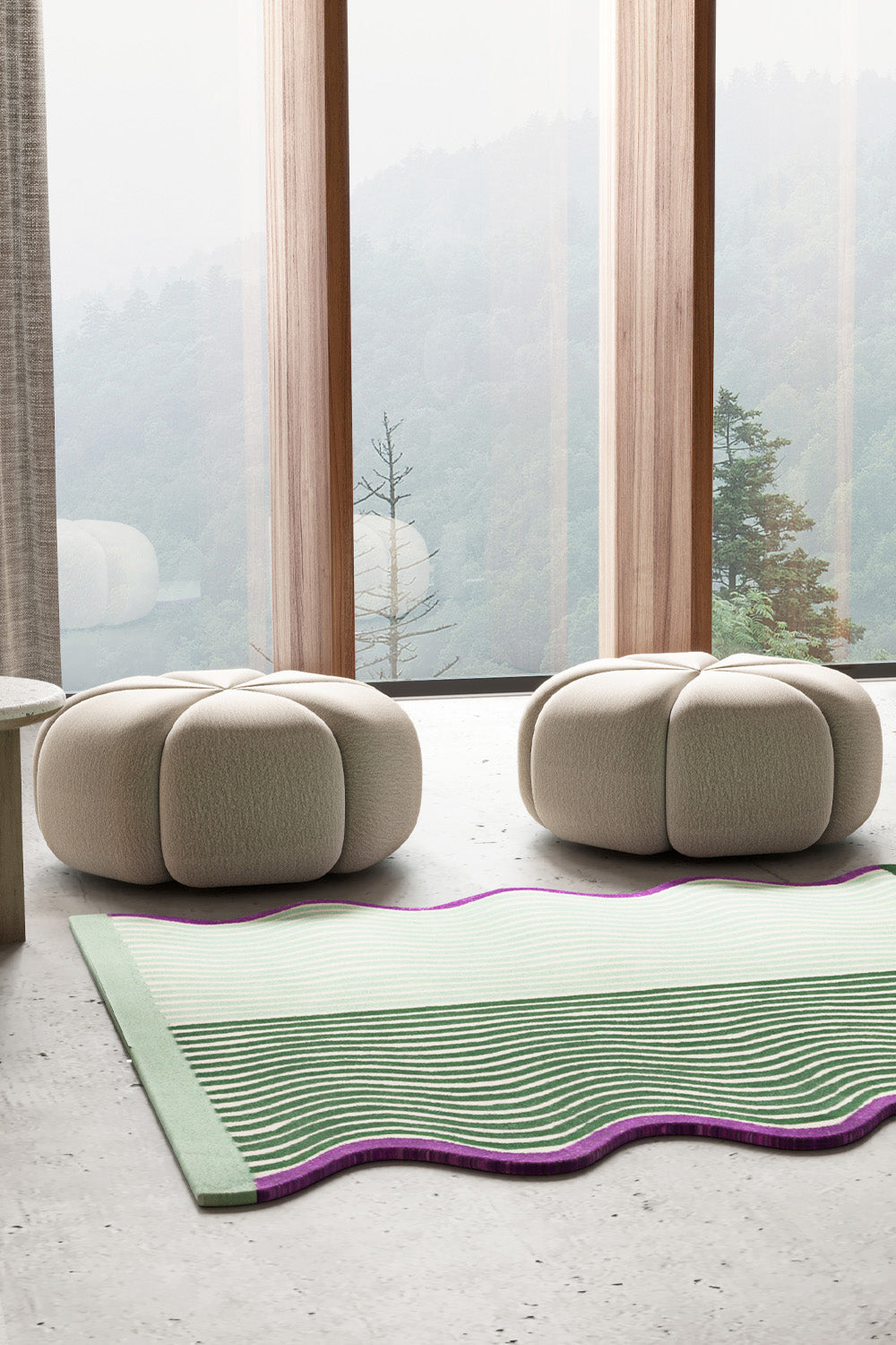 Onda Multicolour Wool 5.5x5.5 feet Irregular Rug - I MEAN DESIGN