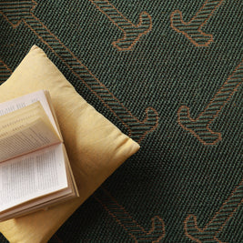 Ottathuzha Green & Gold Sisal 6x9 feet Rectangle Rug - I MEAN DESIGN